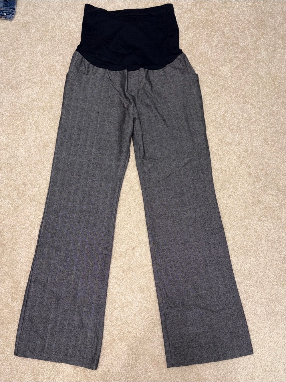 Target Gray Maternity Dress Pants with Black Waistband